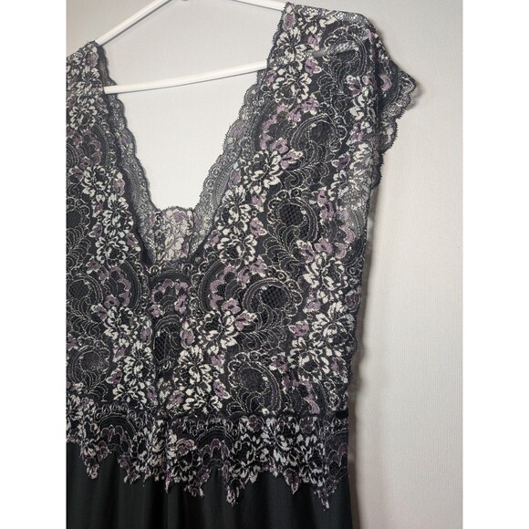 Soma Babydoll Long Nightgown Sz L Maxi Slip Dress M Gown Purple Lace Whimsigoth - Picture 14 of 16